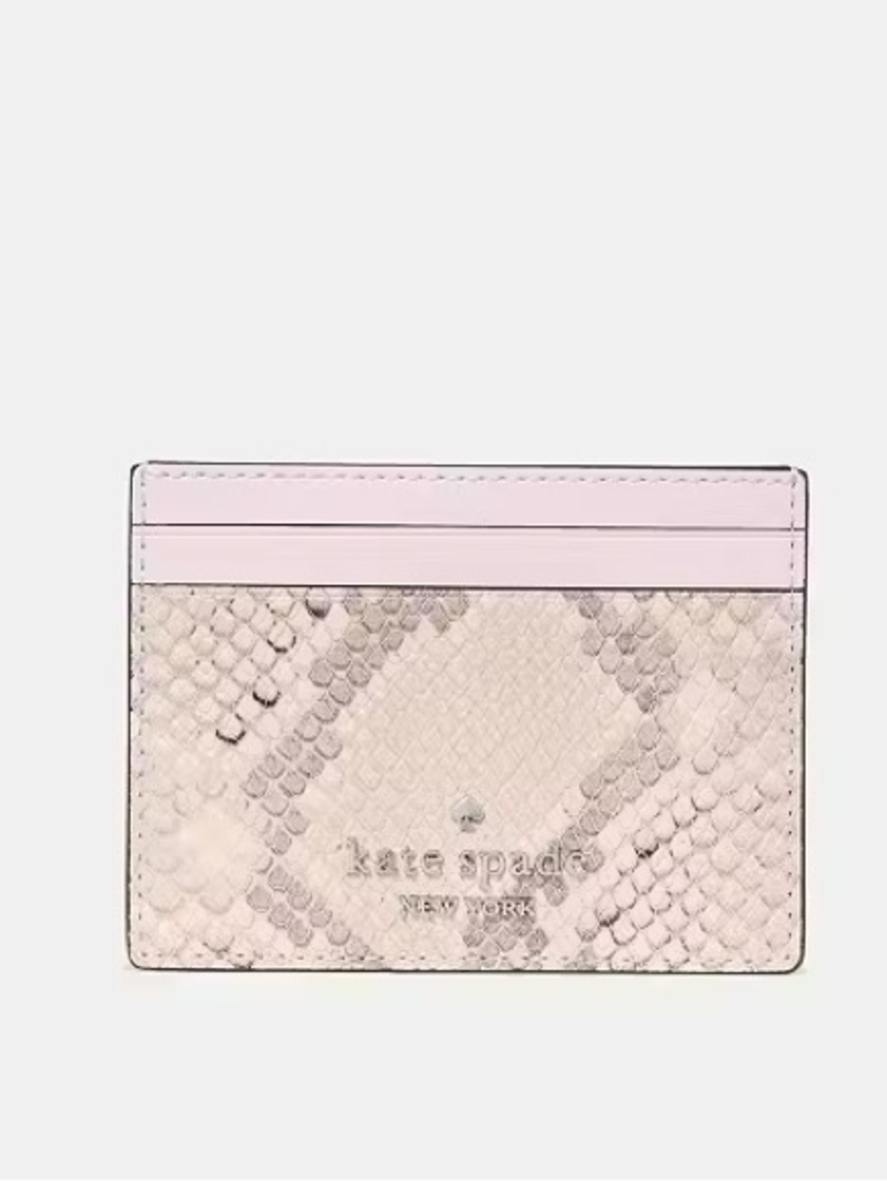 NWT Kate Spade Snake Small Slim Card Holder• Pink multi with snake print